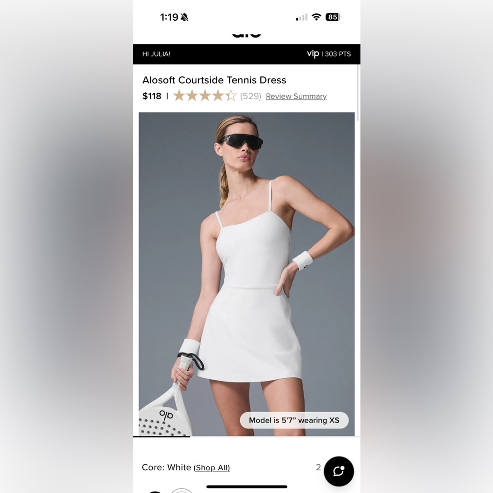 ALO Alosoft Courtside Tennis Dress